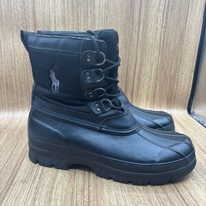 Polo Ralph Lauren Crestwick Duck Boot Black Mens 12 D Rain Snow Hunting NICE